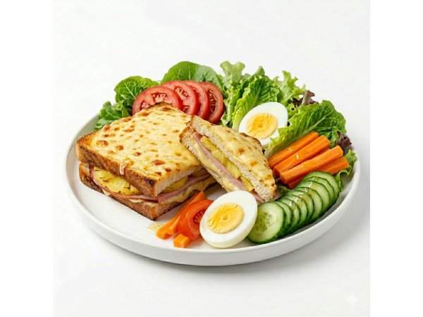 Croque Hawai met groenten (2st)